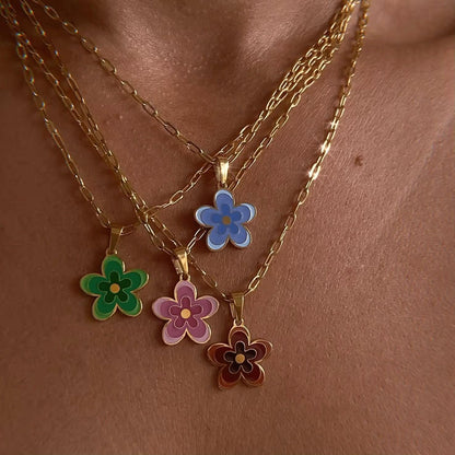 Pink Flower Necklace